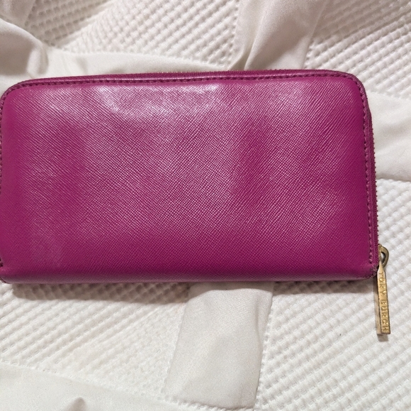 Tory Burch Fuchsia Zip-Around Wallet Dark Pink - Picture 2 of 8